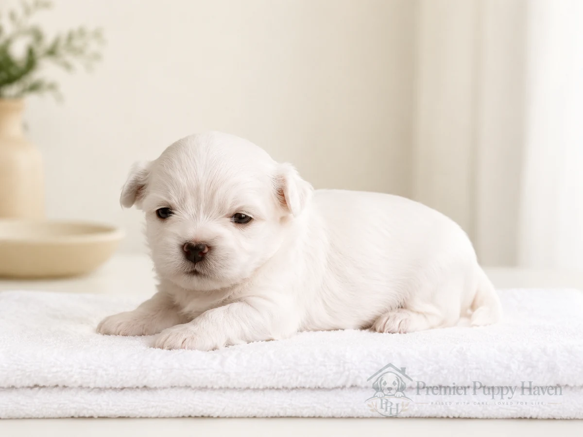 Maltese puppy at Premier Puppy Haven