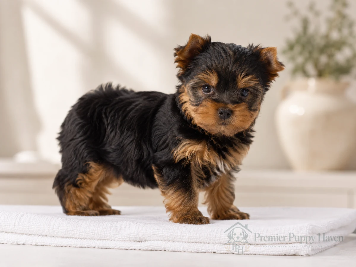 Teddy, a yorkshire terrier puppy at Premier Puppy Haven